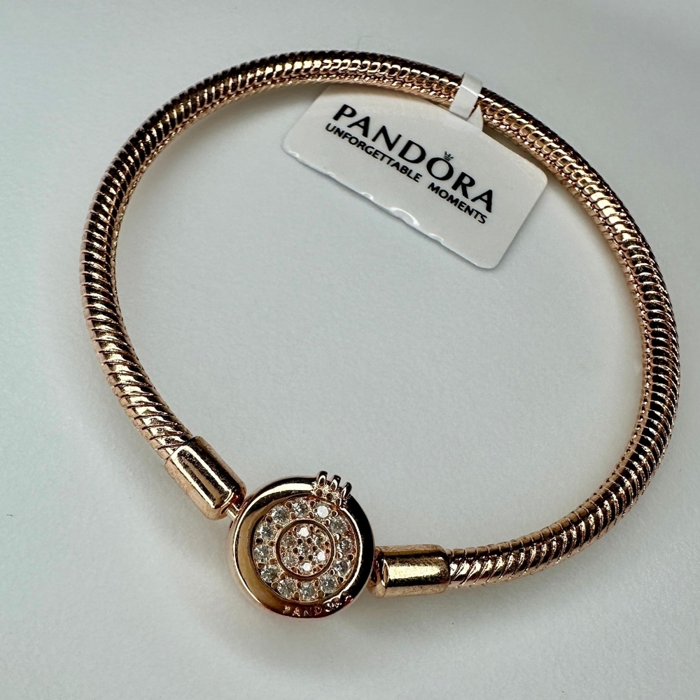 Pandora Moments Sparkling Crown O Snake Chain Bracelet